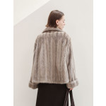 Women's Short Mink Fur Coat – Premium Female Mink Pelts, Youthful Style with Adjustable Cuffs