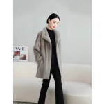 Women's Velvet-Finish Mink Coat – Mid-Length Full-Pelt Mink Fur Jacket