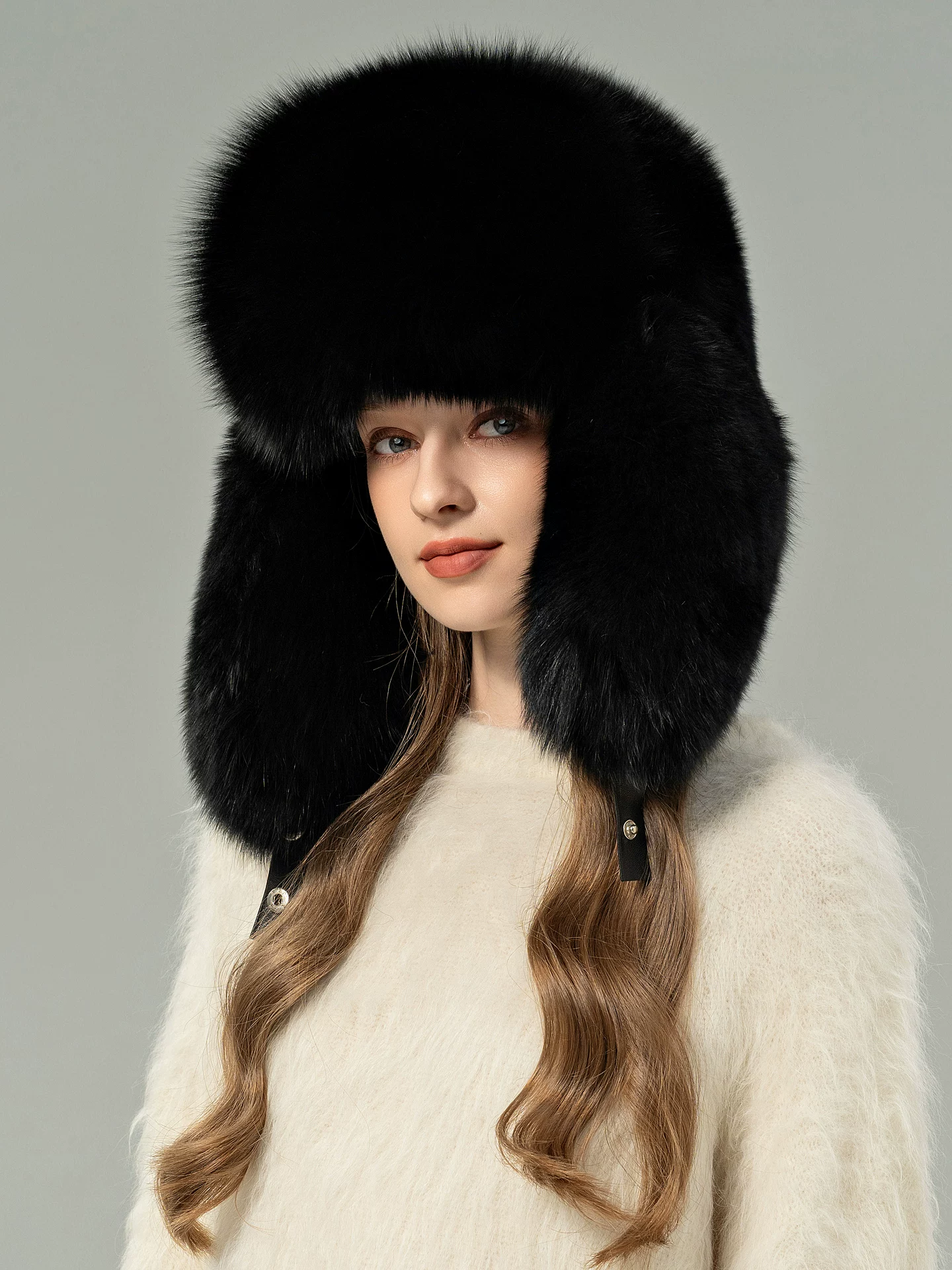 Women's Genuine Fox Fur Hat – Versatile, Warm, Windproof, and Ear-Protecting