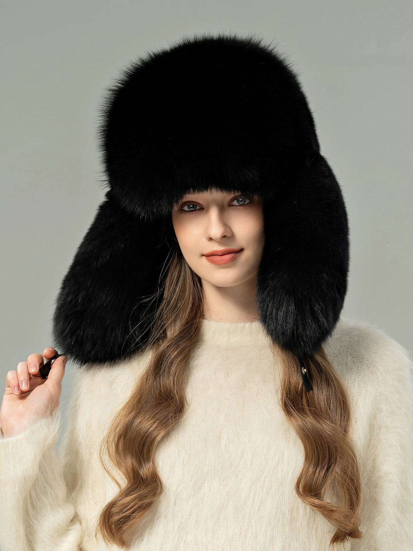 Women's Genuine Fox Fur Hat – Versatile, Warm, Windproof, and Ear-Protecting