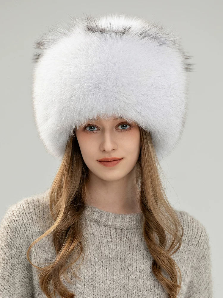 New Women's Winter Fox Fur Hat – Thickened, Warm, and Suitable for Outdoor Skiing