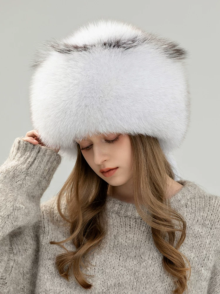New Women's Winter Fox Fur Hat – Thickened, Warm, and Suitable for Outdoor Skiing
