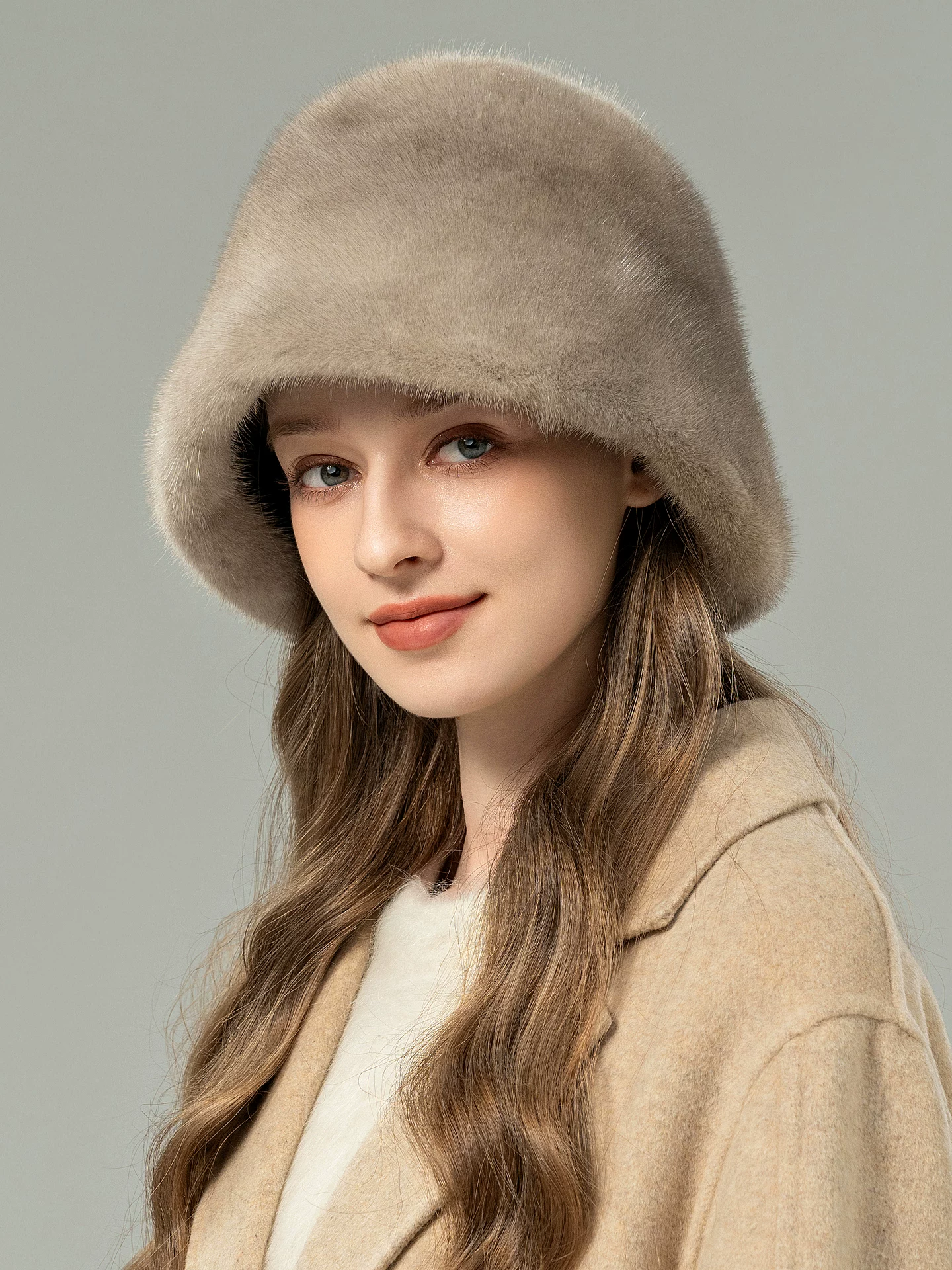 Women's Genuine Mink Fur Bucket Hat – Stylish, Versatile, and Sophisticated