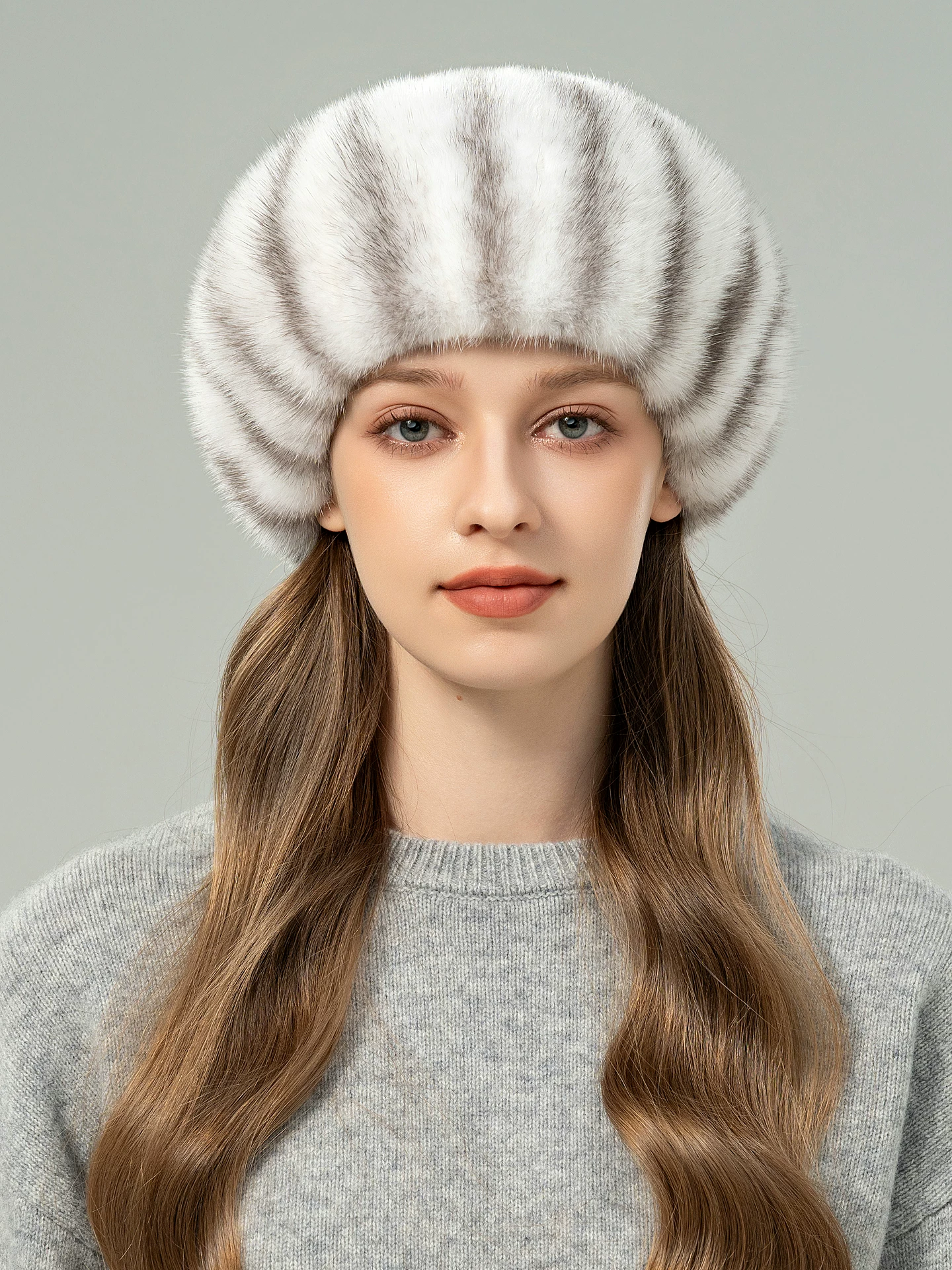 Elegant and stylish mink beret—versatile, warm, and chic.