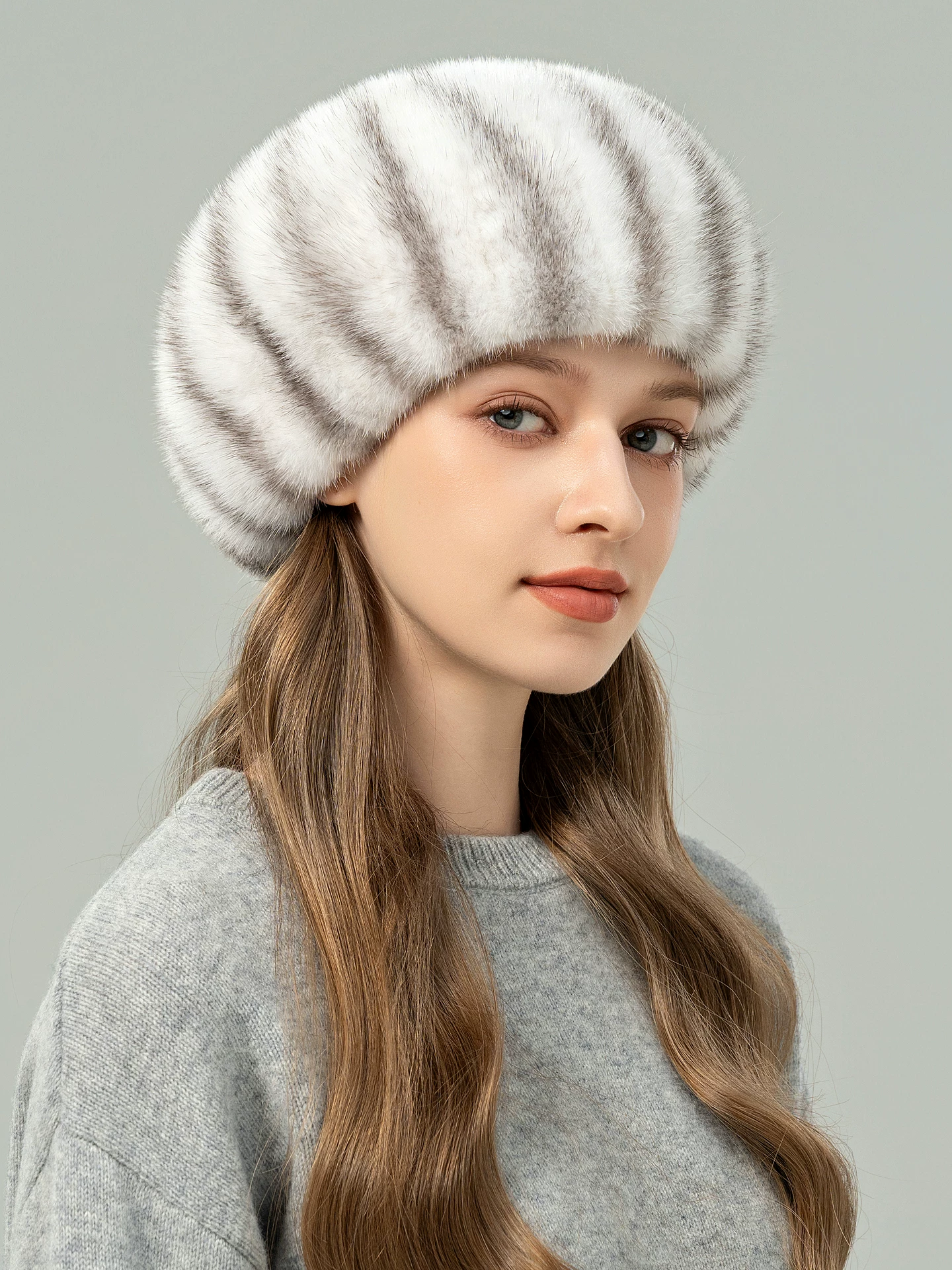 Elegant and stylish mink beret—versatile, warm, and chic.