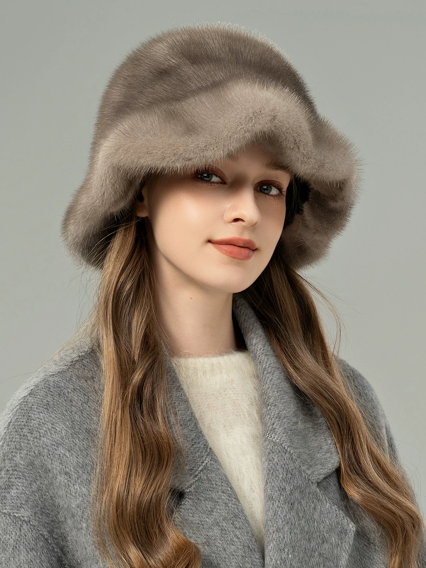 Women's Genuine Mink Fur Hat – Stylish, Versatile, and Warm – Bucket Hat Style