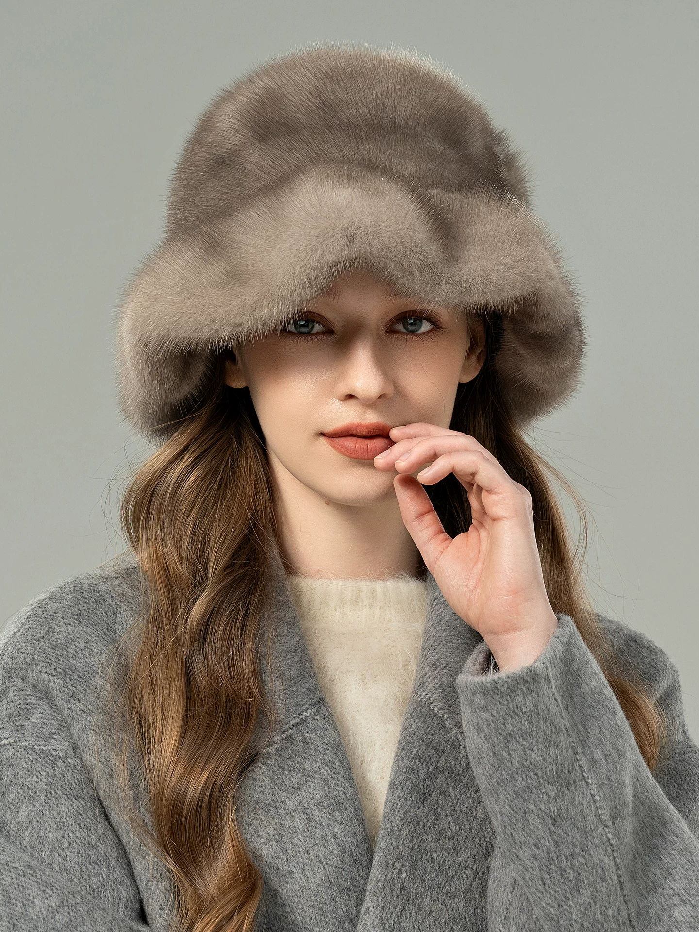 Women's Genuine Mink Fur Hat – Stylish, Versatile, and Warm – Bucket Hat Style