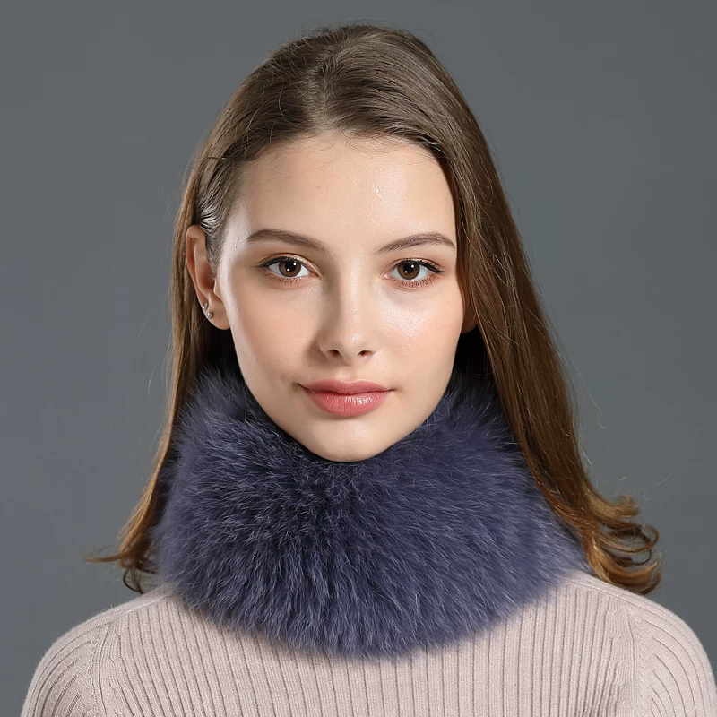 Stylish Fox Fur Neck Warmer: A Versatile, Warm Accessory for Outdoor Wear—Doubles as a Scarf or Headband for Autumn and Winter