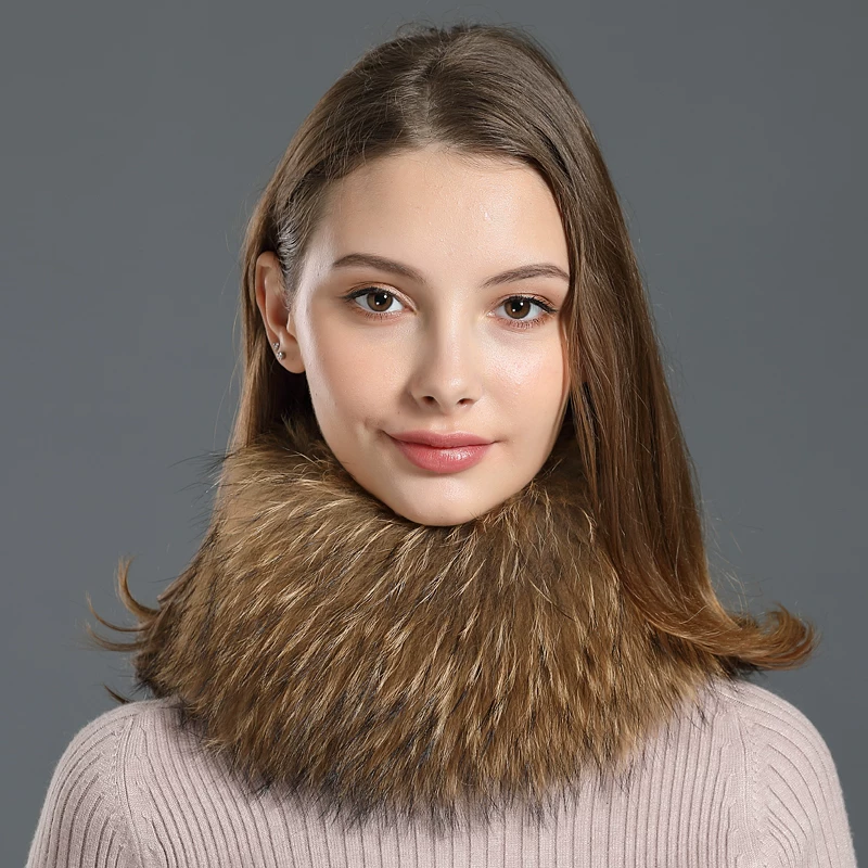 Stylish Fox Fur Neck Warmer: A Versatile, Warm Accessory for Outdoor Wear—Doubles as a Scarf or Headband for Autumn and Winter