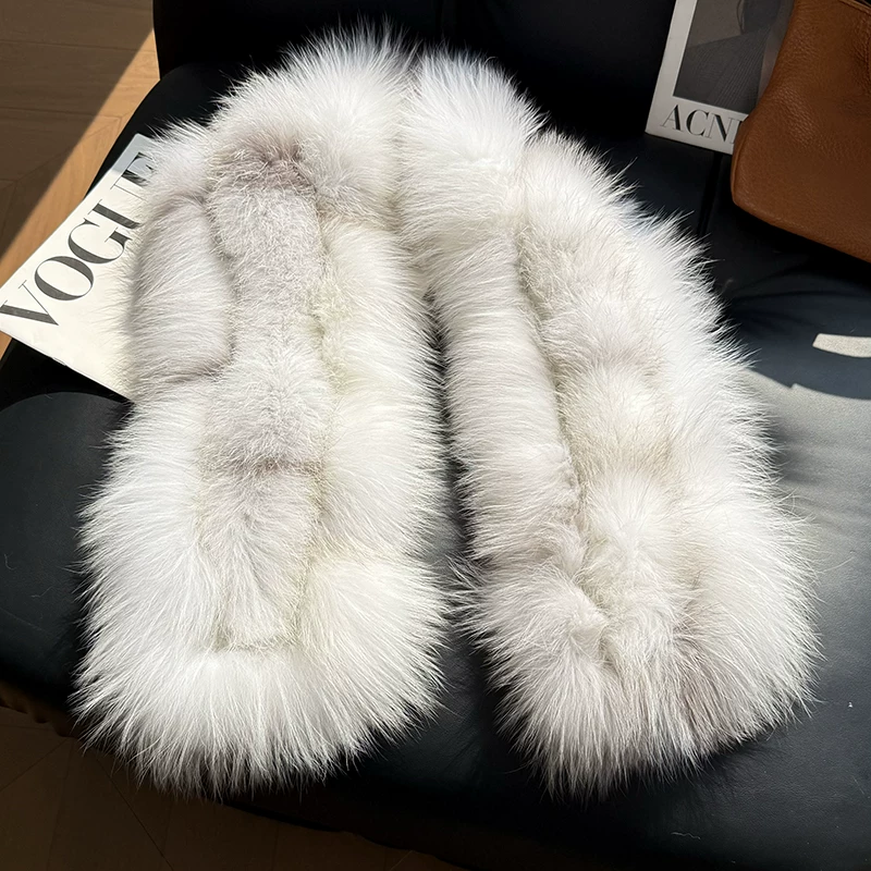 Women’s Genuine Fox Fur Neck Warmer – Long, Thick, Luxurious Winter Scarf and Fur Collar