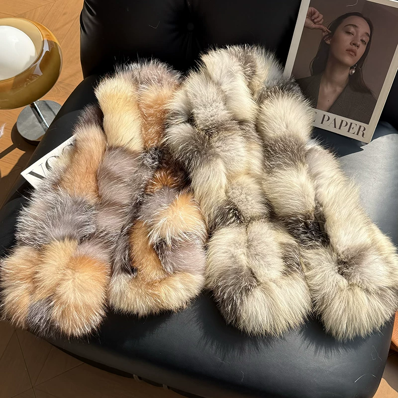 Women’s Genuine Fox Fur Neck Warmer – Long, Thick, Luxurious Winter Scarf and Fur Collar