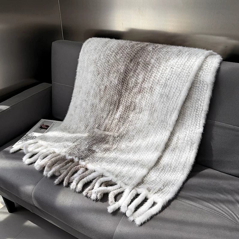 Women’s Mink Fur Cape Shawl – Elegant Winter Wrap with Tassel Trim, Warm Luxury Fur Cover-Up