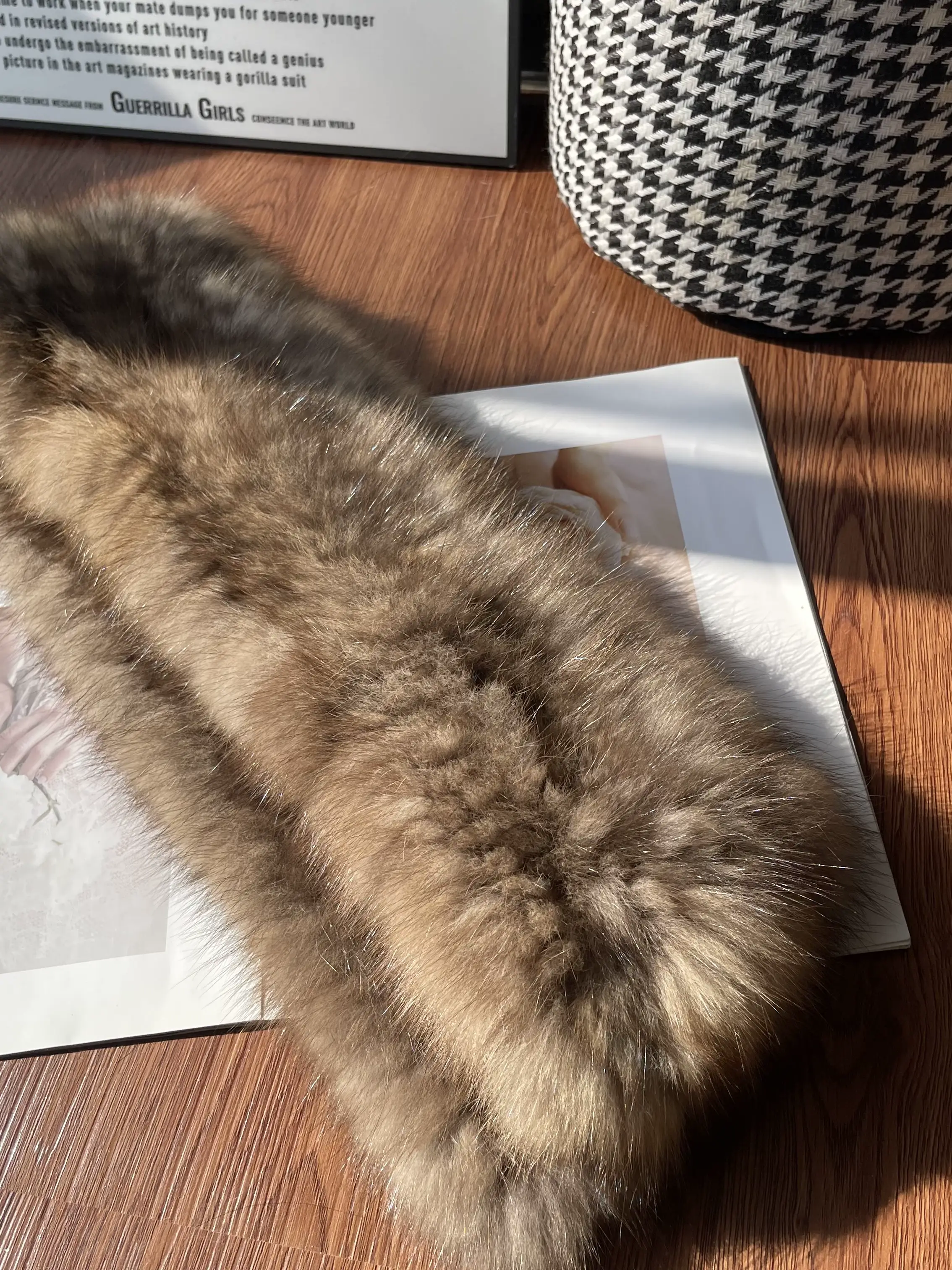 Russian Sable Fur Scarf, Long-Hair Luxury Fur Neck Warmer for Women, Elegant Fur Collar for Coats