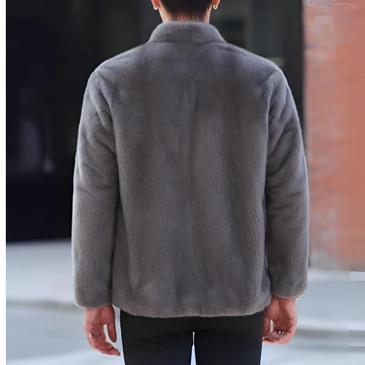 Men's Imported Iron-Grey Mink Coat (Danish Purple-Gold Grade)