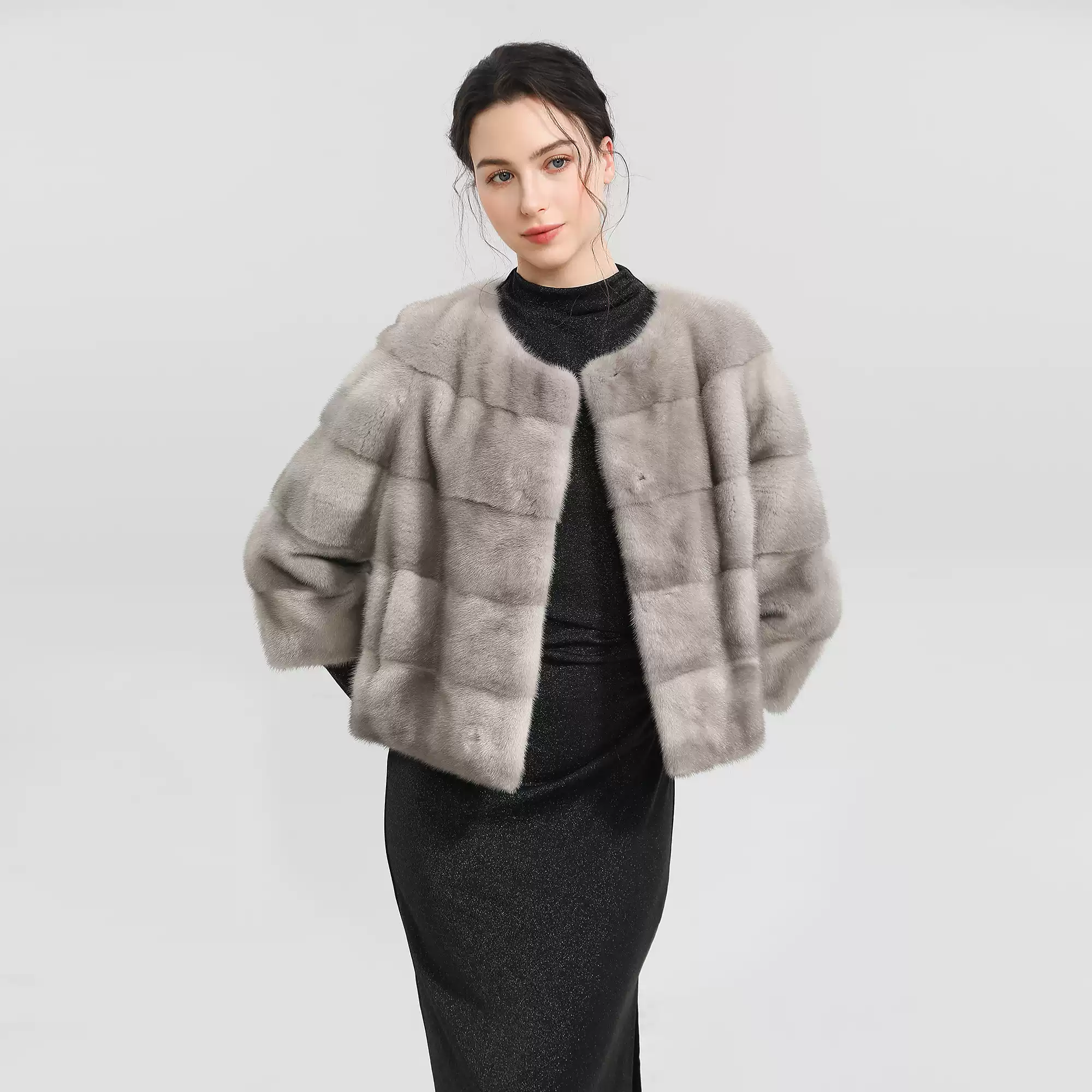 Versatile Classic Sapphire Mink Fur Coat