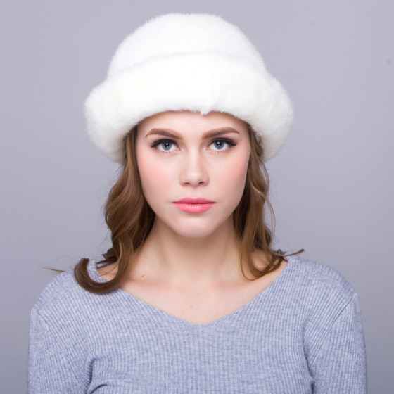 New style mink fisherman hat, versatile winter mink fur