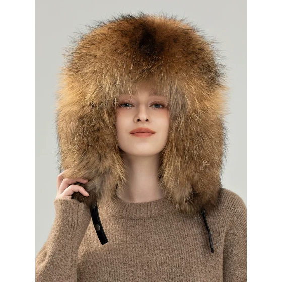 Winter warm ear-protecting thick windproof ski fur hat