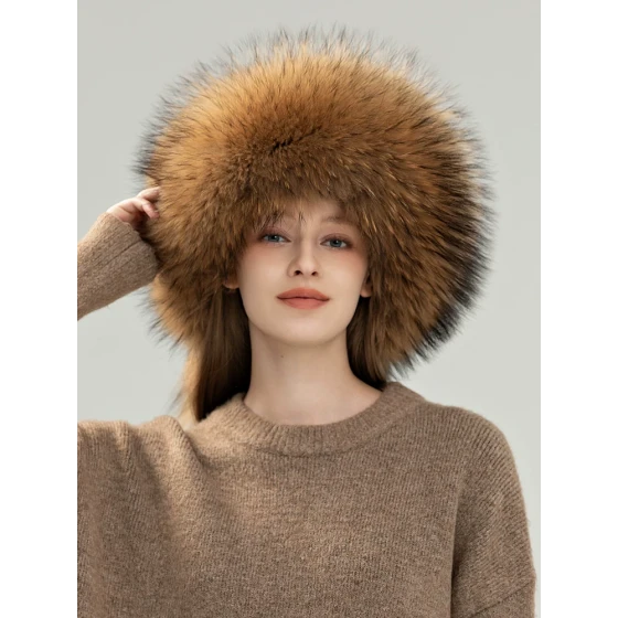 Winter outdoor warm ear-protecting fur hat