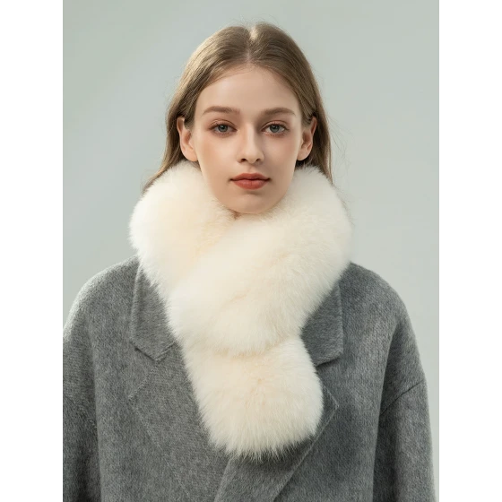 Extra-Long Double-Sided Fox Fur Scarf