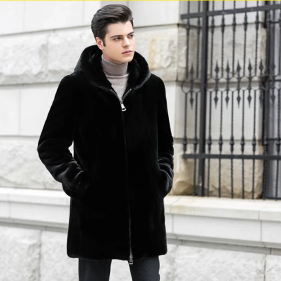 Blackglama Mid-length mink coat for men