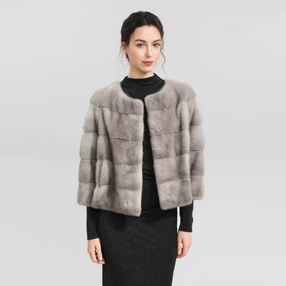 Versatile Classic Sapphire Mink Fur Coat