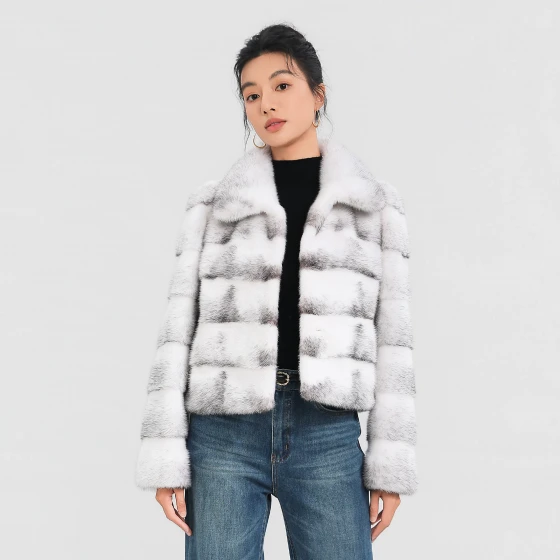 Cross mink short simple versatile fur coat